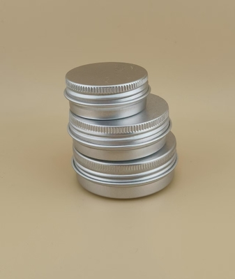 Cuerpo de aluminio plateado con tapa de tornillo K-AB-1 para cosméticos