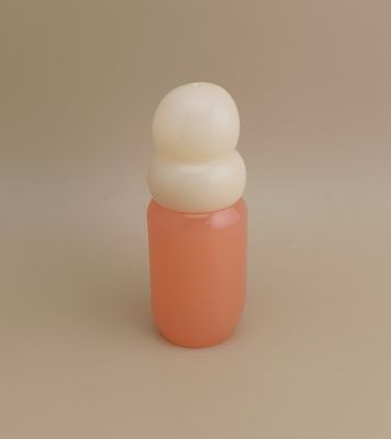 Botella de vidrio rosa con tapa blanca de arroz para perfume de chicas