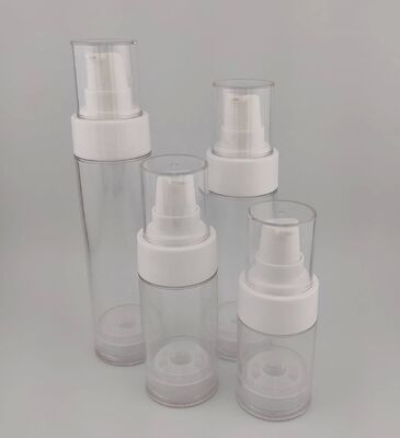 Pompas de loción rosa botella vacía sin aire portátil para cosméticos