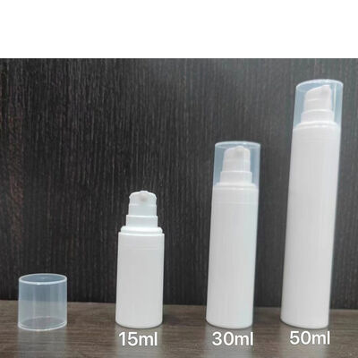 Botella de bomba privada de aire de plástico de suero negro blanco de 50 ml PP para la venta