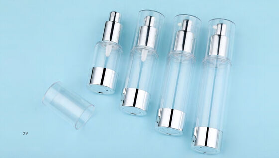 Envase cosmético hermoso bomba de loción de plástico botella de vacío sin aire con bomba
