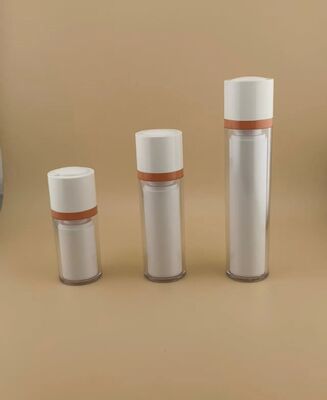 Botella rotativa con cubierta exterior transparente para cosméticos