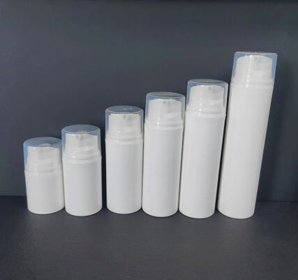 Botella redonda de vidrio con bomba de loción, spray de crema, botella cosmética de vidrio con bomba