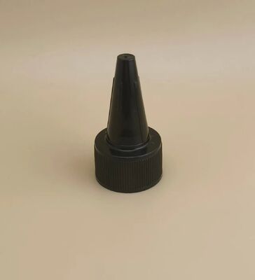 Tapón de rosca de gelatina acanalado de plástico negro para botellas de pintura