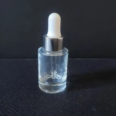 Botella cuentagotas de vidrio de suero líquido puro transparente negro redondo para cuidado de la piel 5ml 10ml 15ml 20ml 30ml 50ml 100ml