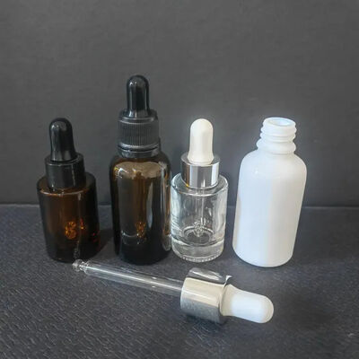 Aceite para el cuerpo de vidrio de ámbar cosmético vacío 15 ml 20 ml botella de goteo de 30 ml