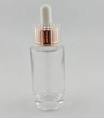 Botellas de aceite esencial de suero transparente para el cuidado de la piel de 30 ml para vidrio