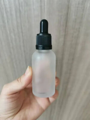 Gotero de vidrio con botellas de vidrio esmerilado con cierre a prueba de manipulaciones para aceite esencial de suero