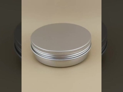 Estuche de aluminio plateado grande personalizado con tapa de rosca para cosméticos