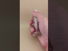 Diseño delicado, transparente, liso, pequeño, botella con cuentagotas cuadrada para esencia