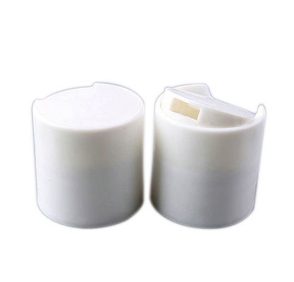 Botellas de cuidado de la piel de plástico y aluminio plateado con tapa lisa y botón blanco