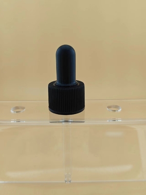 18 20 PP tubo de vidrio de caucho negro de tapa de bambú gotero para botella de aceite esencial