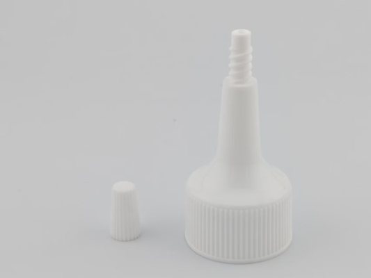 Capa de la botella de PP 24 mm con cerradura de tornillo de borde blanco