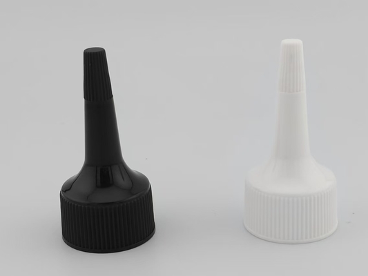 Capa de la botella de PP 24 mm con cerradura de tornillo de borde blanco