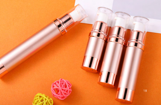 Botellas de bomba sin aire congeladas de 15 ml, bomba de loción de plástico, contenedor de viaje al vacío
