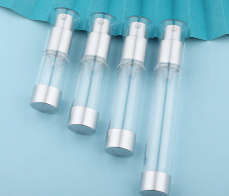 Botellas de bomba sin aire congeladas de 15 ml, bomba de loción de plástico, contenedor de viaje al vacío