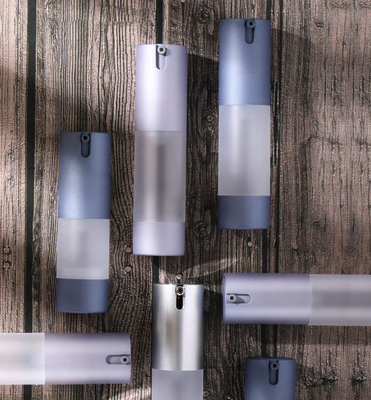 Botellas de bomba sin aire congeladas de 15 ml, bomba de loción de plástico, contenedor de viaje al vacío