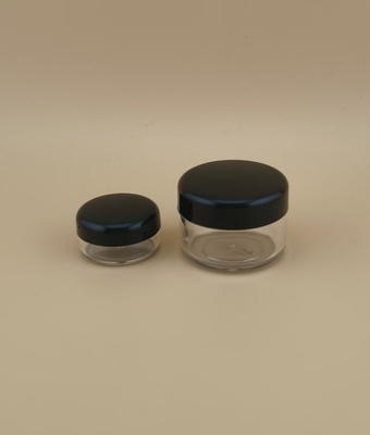 Jarrón de crema de plástico pequeño y transparente con tapa de tornillo para loción