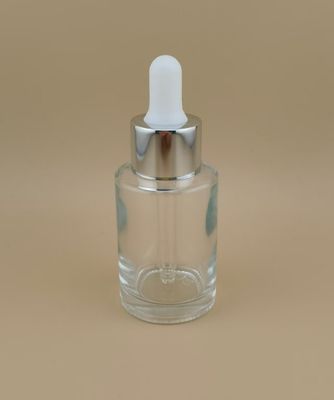 Botella cuentagotas de vidrio K-GBL30 transparente y lisa para una aplicación precisa de esencia