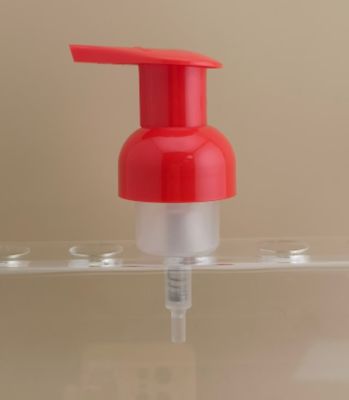 Diseño delicado bomba de espuma de plástico rojo para botellas de champú
