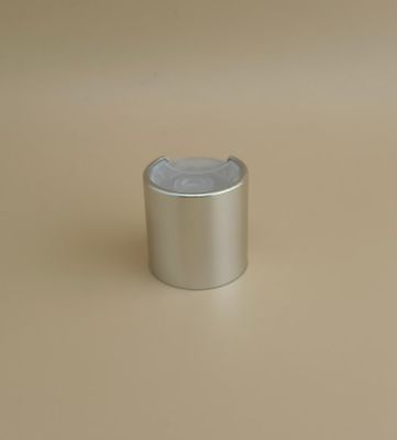 Botellas de aluminio-plástico plateadas con tapa lisa y botón transparente