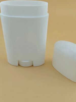 Botella de desodorante en barra de plástico PP de forma ovalada de color personalizado blanco