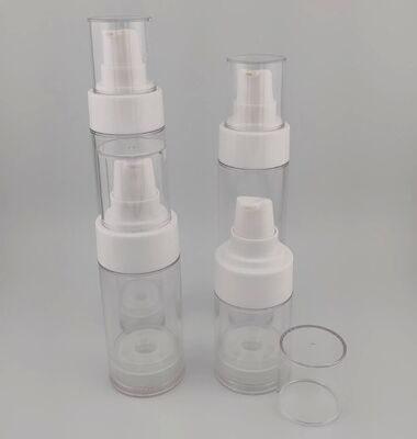 Pompas de loción rosa botella vacía sin aire portátil para cosméticos