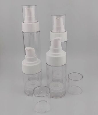 Pompas de loción rosa botella vacía sin aire portátil para cosméticos