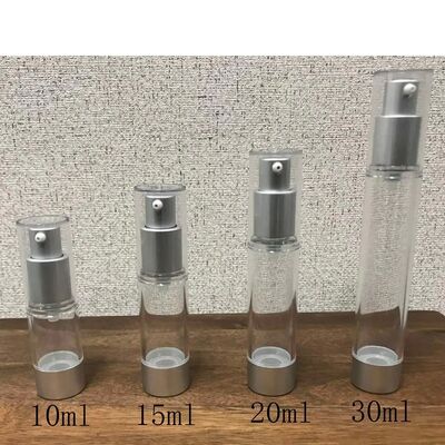 Botella de mini bomba sin aire de 10 ml y 15 ml de plástico de PP