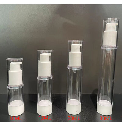 Botella de loción sin aire de color plateado para el cuidado de la piel