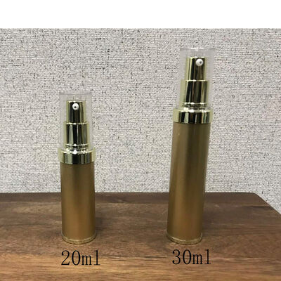 Botella cilíndrica de 10 ml 15 ml 20 ml 30 m de plata PP de plástico sin aire con botella de bomba de loción popular
