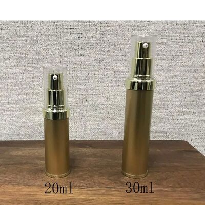 Botella cilíndrica de 10 ml 15 ml 20 ml 30 m de plata PP de plástico sin aire con botella de bomba de loción popular