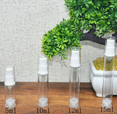 Botella de bomba sin aire de plástico de color verde mate para el acabado cilindro de 15 ml 30 ml 50 ml frasco de crema para suero