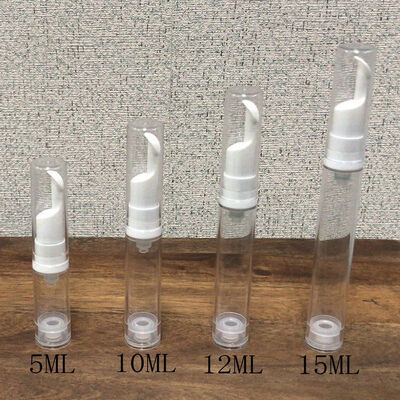 Botella de bomba sin aire de plástico de color verde mate para el acabado cilindro de 15 ml 30 ml 50 ml frasco de crema para suero