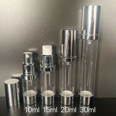 30ml PP cilindro redondo plástico botella privada de aire tapa transparente PP bomba privada de aire Skincare