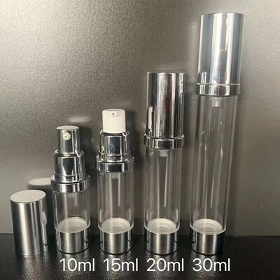 30ml PP cilindro redondo plástico botella privada de aire tapa transparente PP bomba privada de aire Skincare