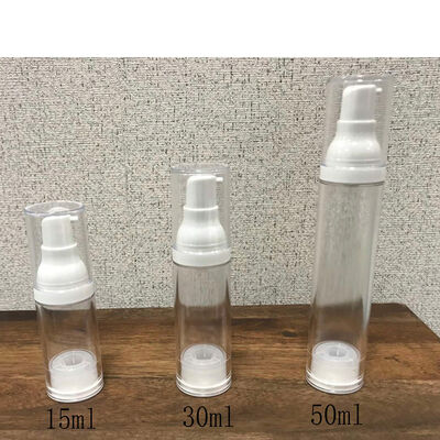 Eco-friendly 15ml 30ml 45ml 50ml Transparente Vacío PP Plastic Envasado de plástico para cosméticos Contenedor de suero Loción Flasca de bomba sin aire
