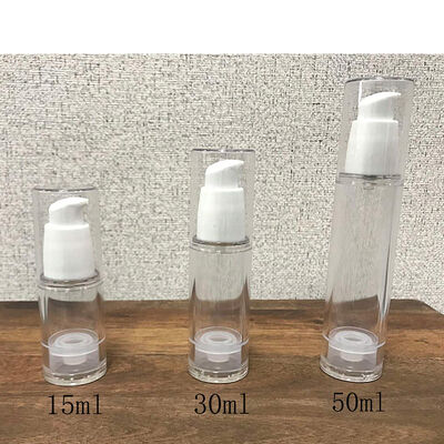 Suero privado de aire de la botella de la bomba de la loción ningún envase cosmético transparente del dispensador del tubo de la INMERSIÓN recargable