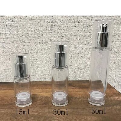 Suero privado de aire de la botella de la bomba de la loción ningún envase cosmético transparente del dispensador del tubo de la INMERSIÓN recargable