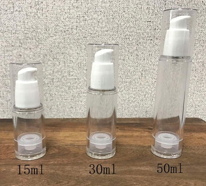 Botella privada de aire de plástico portátil marrón de nuevo diseño y comodidad de viaje con cubierta blanca