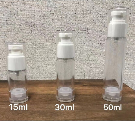Botella privada de aire de plástico portátil marrón de nuevo diseño y comodidad de viaje con cubierta blanca