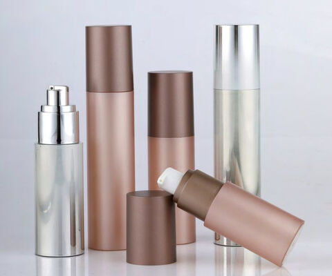 Embalaje cosmético Crema de loción de plástico redonda Botella vacía sin aire con bomba