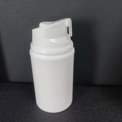 Botella de loción de plástico ABS de vacío mini transparente de 30 ml vacía con tapa de bomba sin aire blanca