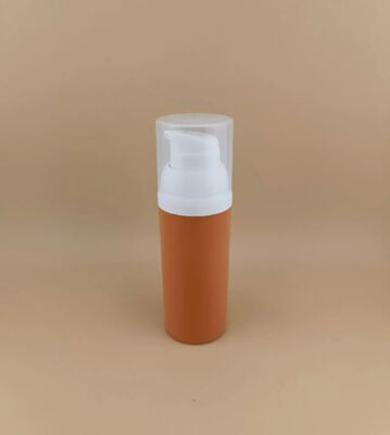 Nuevo diseño de botella portátil de plástico marrón sin aire y conveniencia de viaje con cubierta clara B