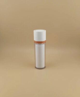Botella rotativa con cubierta exterior transparente para cosméticos