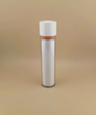 Botella rotativa con cubierta exterior transparente para cosméticos