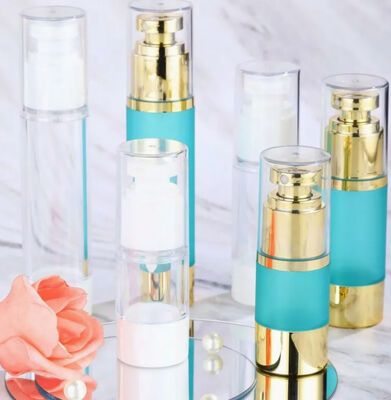 Botellas vacías de bomba sin aire para loción para el cuidado de la piel con pulverizador de bomba