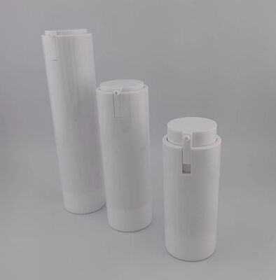 Botella portátil de bomba sin aire blanca y conveniencia de viaje para el cuidado facial