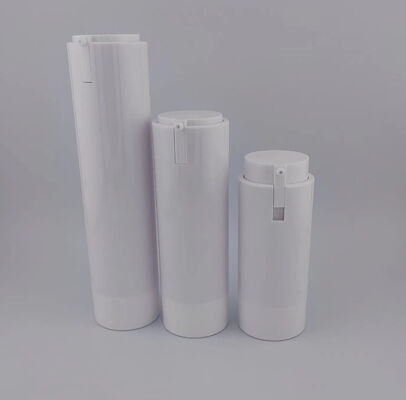 Botella portátil de bomba sin aire blanca y conveniencia de viaje para el cuidado facial