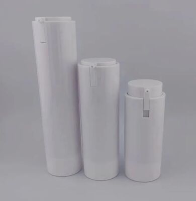 Botella portátil de bomba sin aire blanca y conveniencia de viaje para el cuidado facial